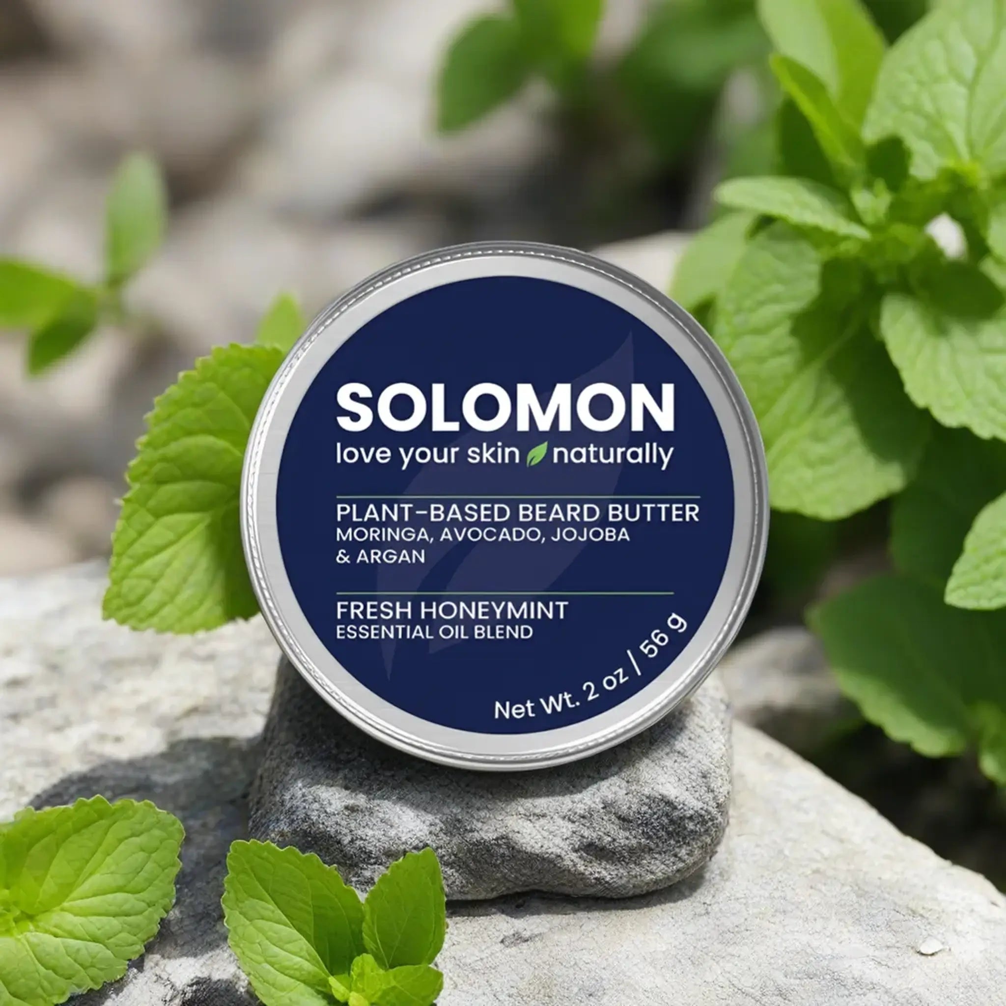 Solomon's Fresh Honeymint Plant-Based Beard Butter - Front View