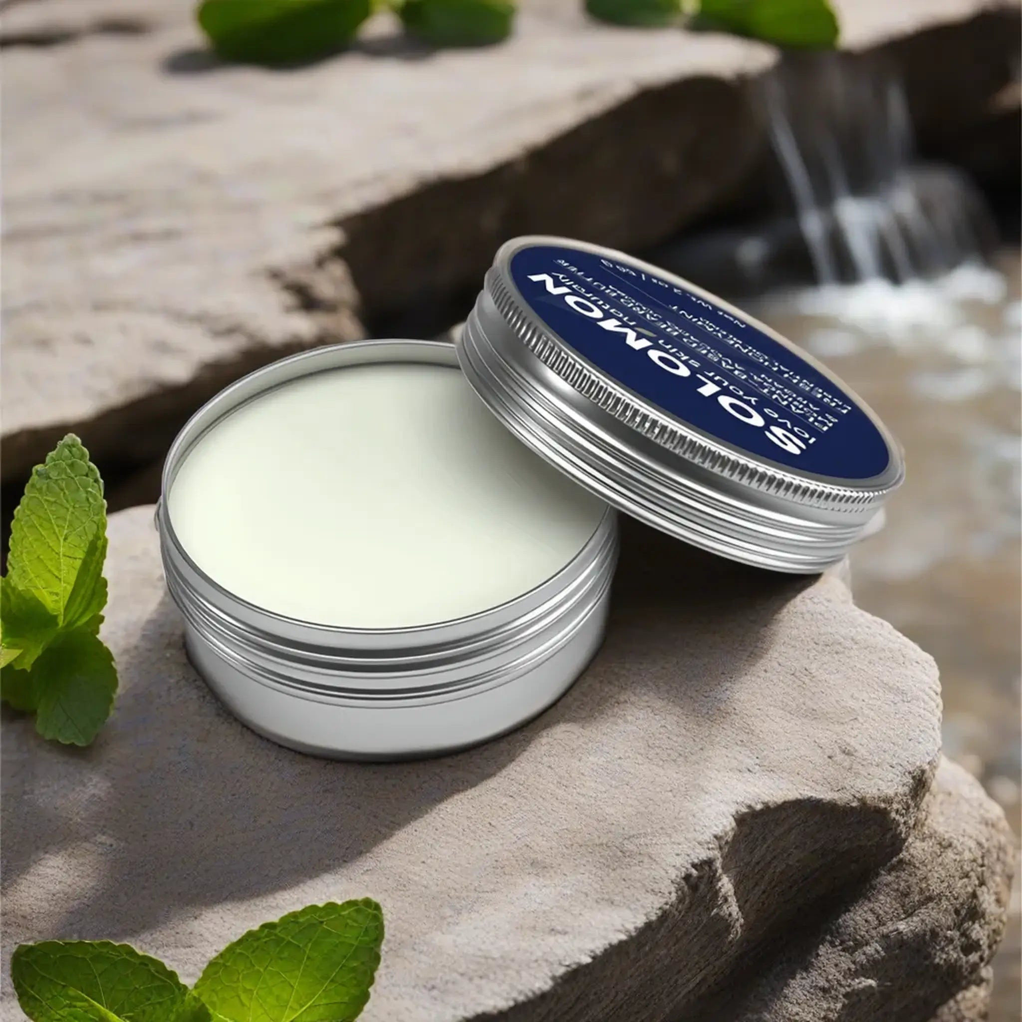 Solomon's Fresh Honeymint Plant-Based Beard Butter - Open Tin