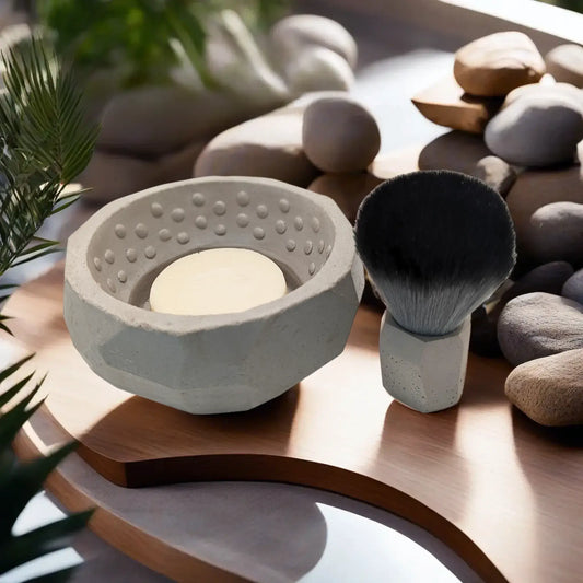 Natural Stonework Shaving Bowl Set