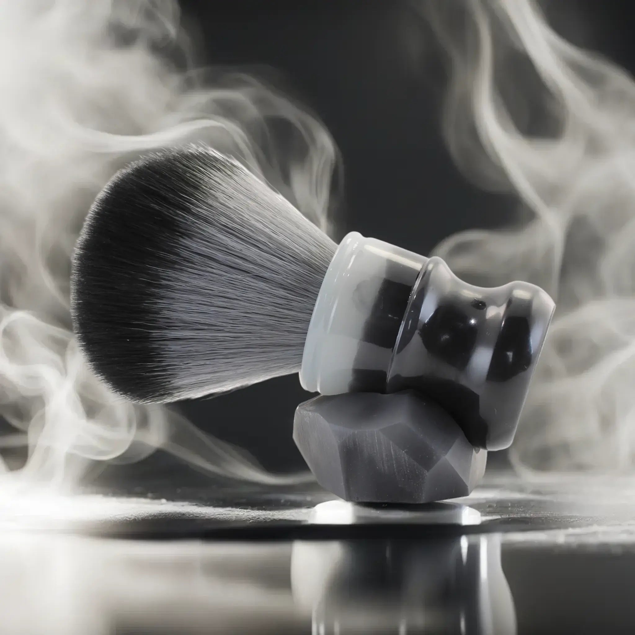 Premium Shaving Brush in Marbled Black